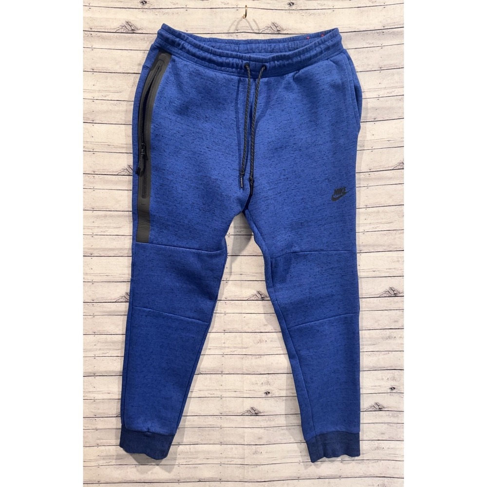 Nike Sportswear Mens Tech Fleece Jogger Pant Sz L Blue Warmup Stretch Zip Pocket